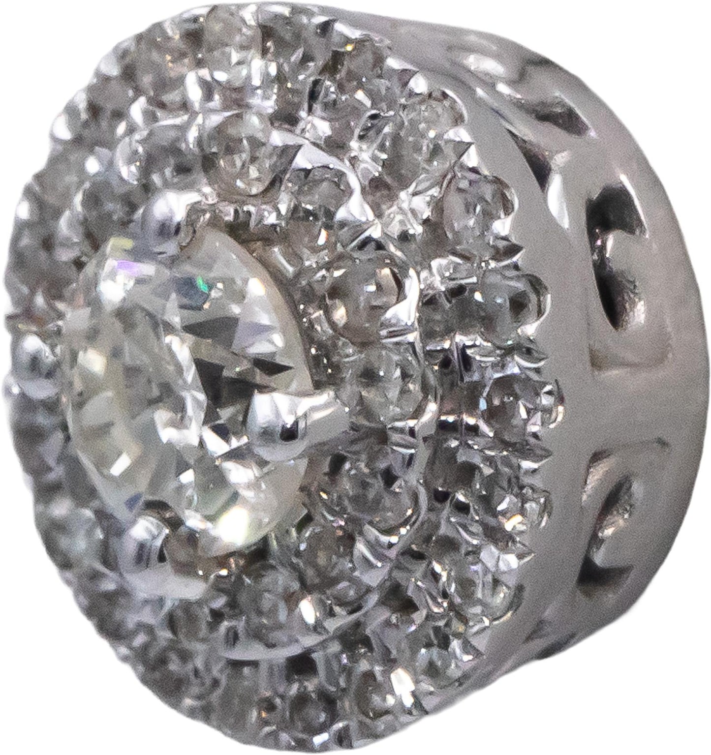 Round Diamond 14k White Gold Halo Stud Earrings 1.0CT w/ 0.75CT Centers