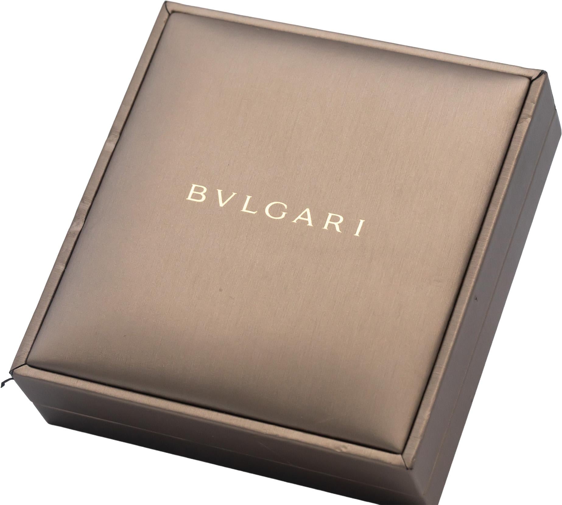 BVLGARI VS Round Diamond 18k White Gold Pendant Necklace .15CT w/ Box