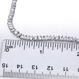 14k White Gold Lab-Grown Baguette & Round VS Diamond Line Necklace 8.50CT