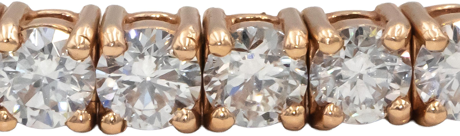 14k Rose Gold VS Round Diamond Flexible Bangle Bracelet 5.69CT