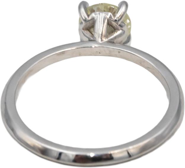 14k White Gold Round Diamond Solitaire Engagement Ring 0.96CT Size 6.75