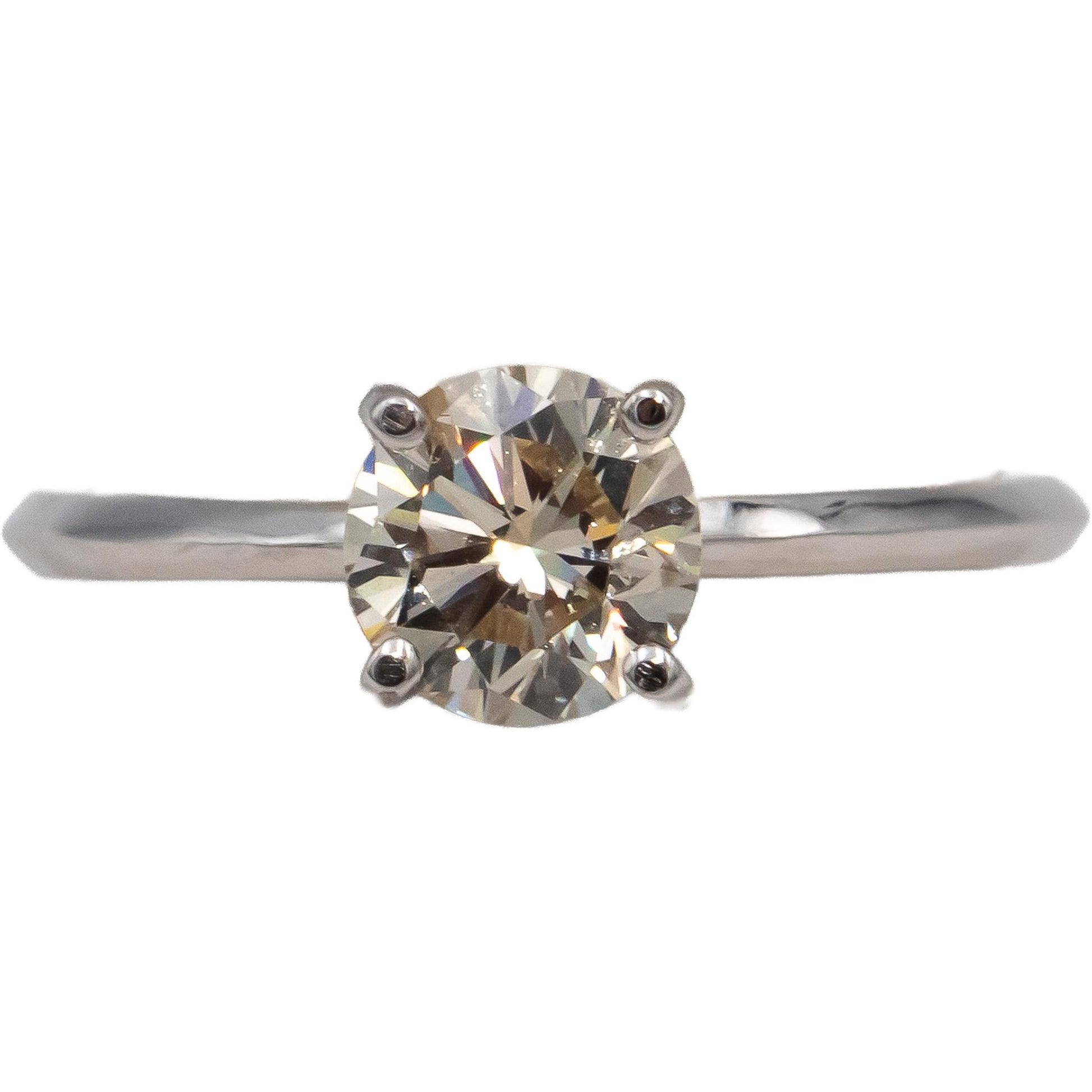 14k White Gold Round Diamond Solitaire Engagement Ring 1.06CT Size 6.5