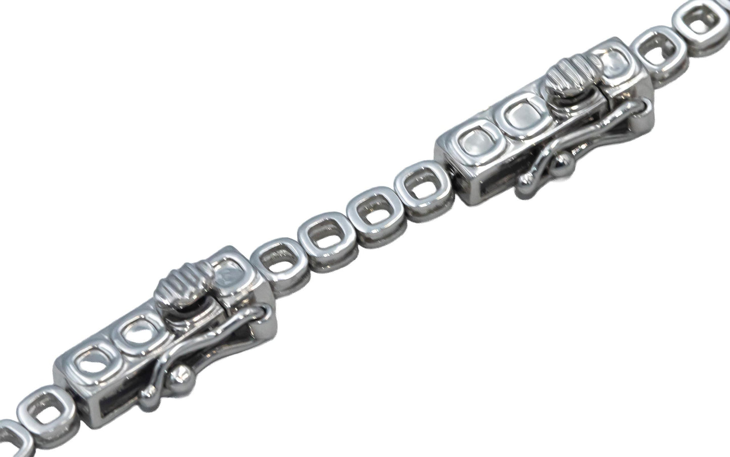 14k White Gold Round & Baguette Cut Diamond Necklace w/ Extender Link 1.50CT