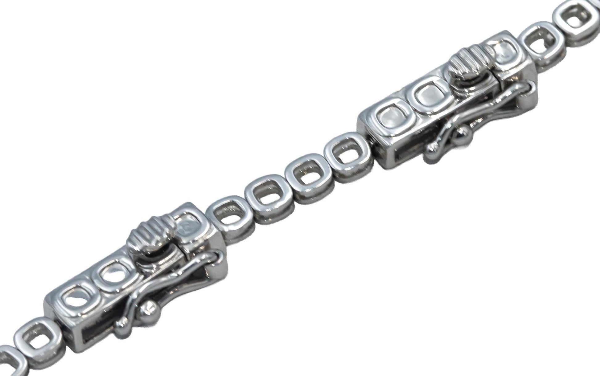 14k White Gold Round & Baguette Cut Diamond Necklace w/ Extender Link 1.50CT