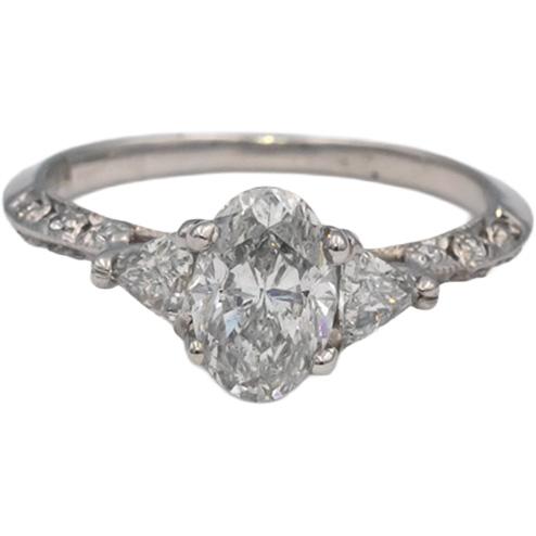 TACORI Platinum Diamond Engagement Wedding Ring 1.40CT w/ 1.05CT Center Size 6.5