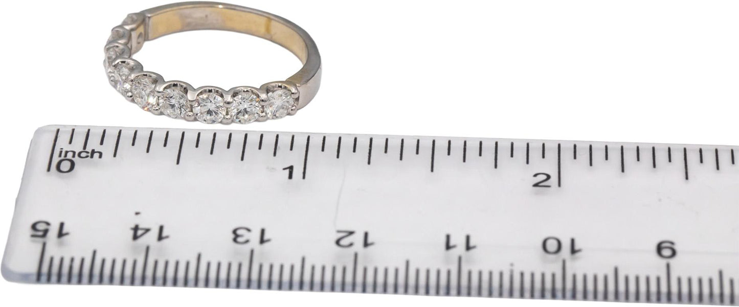 ODELIA Designer 18k White Gold Round Diamond Band Ring 1.50CTW Size 8.5