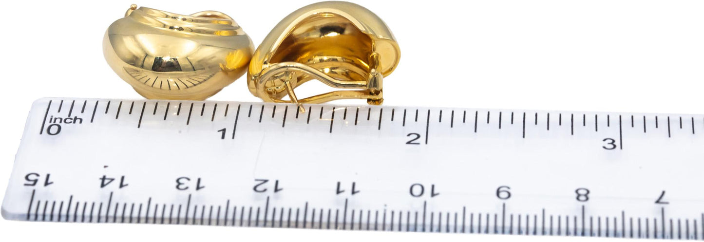 TIFFANY & CO. 18k Yellow Gold Paloma Picasso Chunky Hoop Huggie Earrings