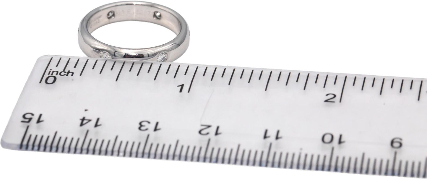 CARTIER 18k White Gold Round Diamond Stella Band Ring 0.25CT Size 5.75 Euro 51