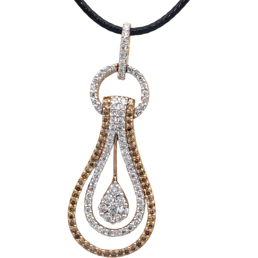 14k Rose Gold Round Diamond Cluster Pendant Necklace 1.50CTW