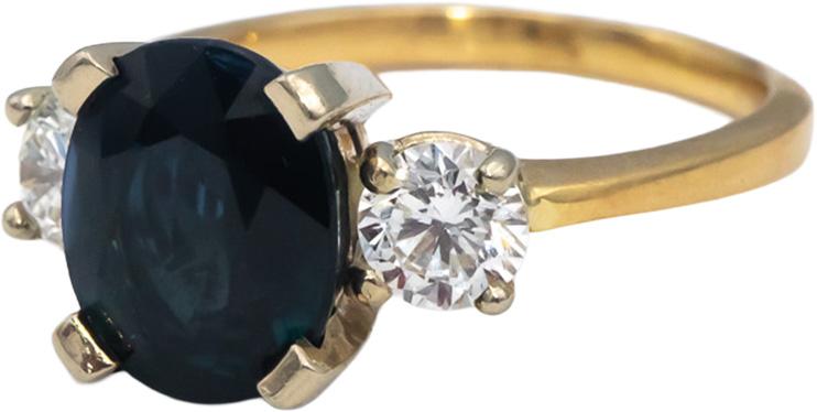 CGL Certified 18k Yellow Gold Oval Sapphire & Round Diamond Ring 5.97CT Size 8