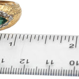 Vintage 14k Yellow Gold Diamond & Green Topaz Cocktail Ring 1.20CTW Size 7