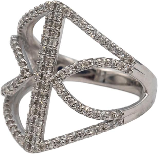 VERA WANG LOVE 10k White Gold Round Diamond Cocktail Ring 0.75CT Size 7
