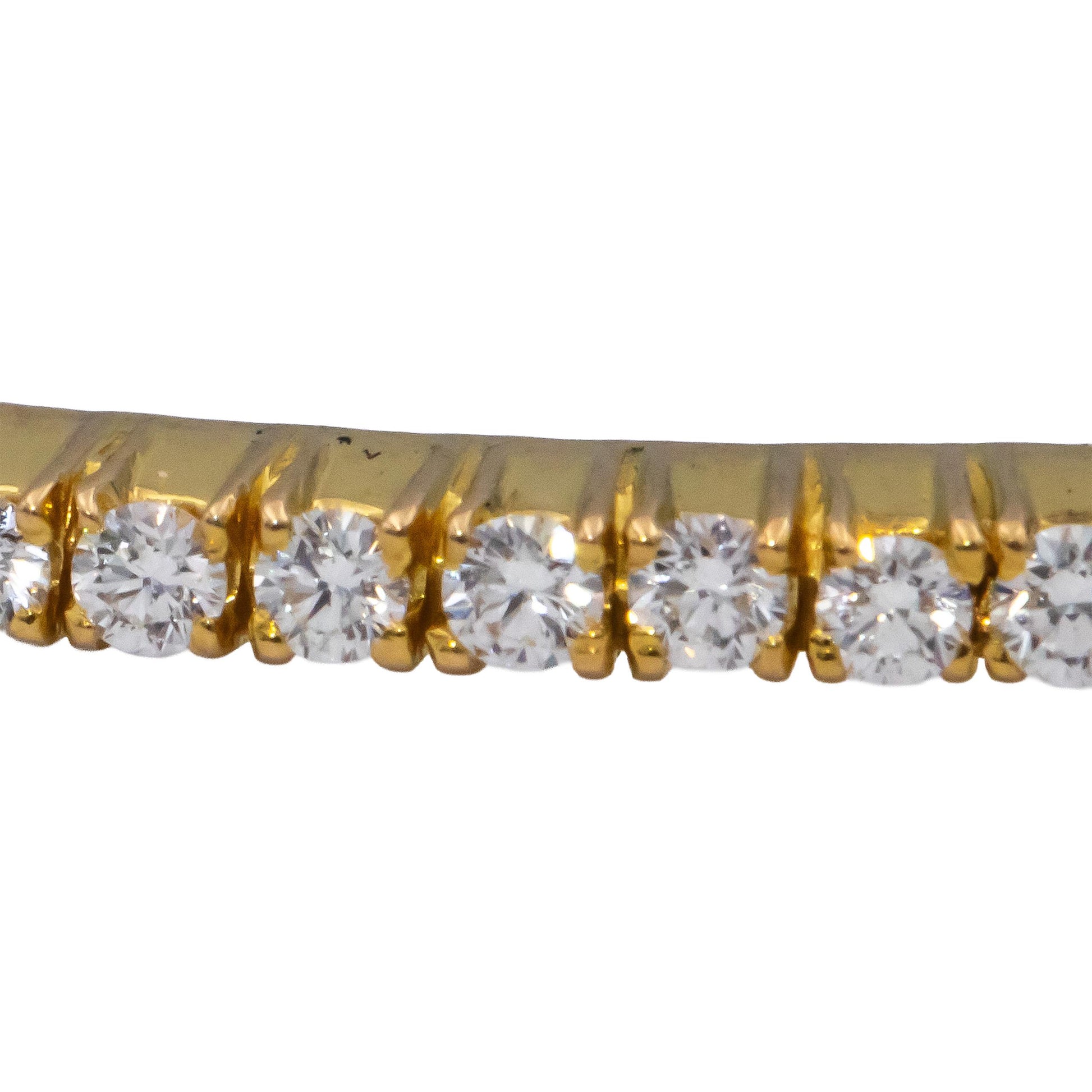 18k Yellow Gold VS Round Diamond Eternity Stackable Bangle Bracelet 2.0CT