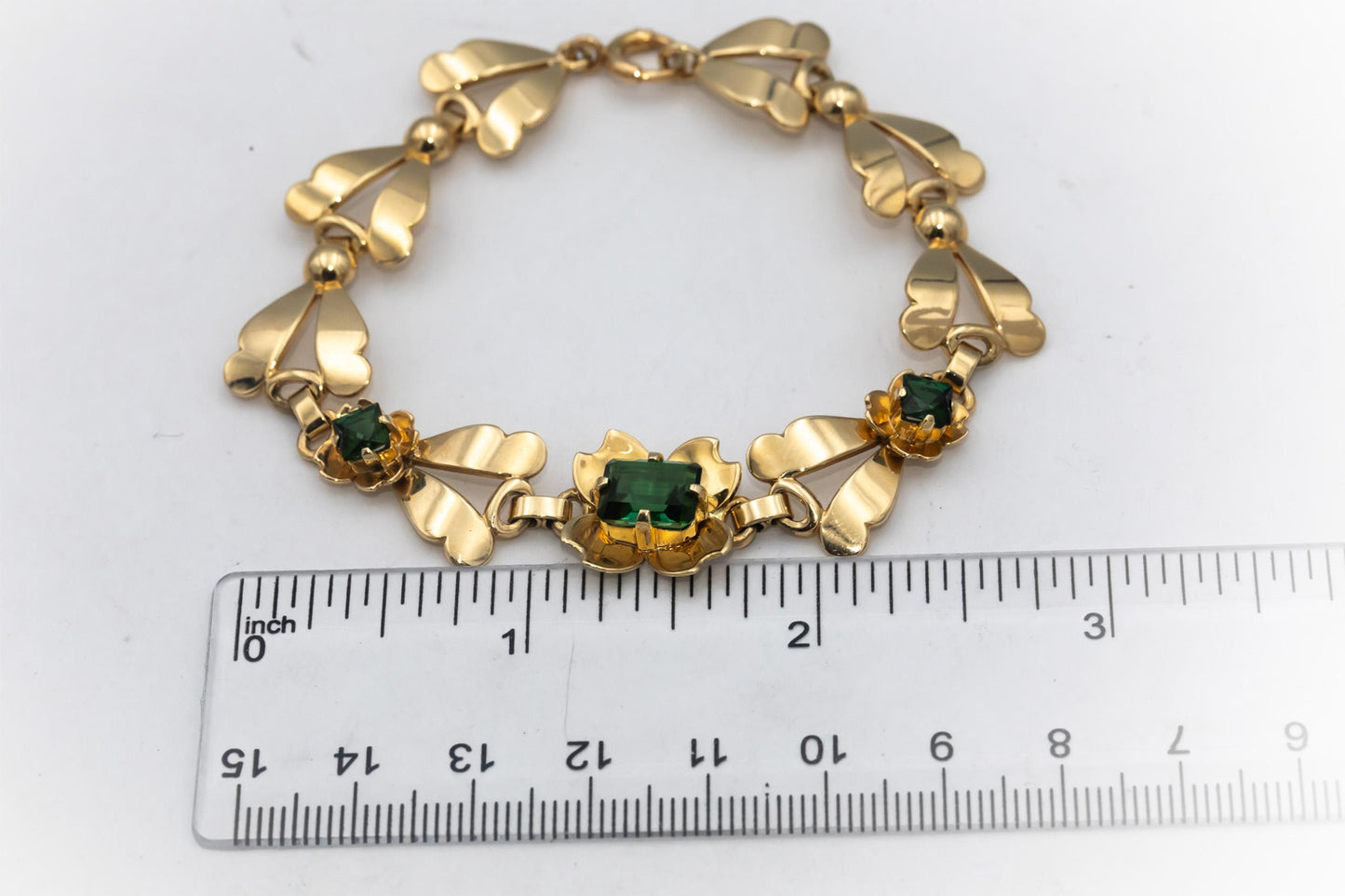 TIFFANY & CO. Vintage 14k Yellow Gold Tourmaline Fancy Link Bracelet 2.0CT