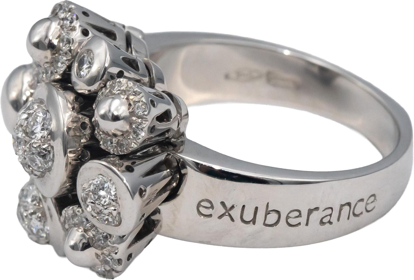 VECCHIO GIOIELLI 18k White Gold Round Diamond En-Tremblant Ring 1.0CT Size 7.5