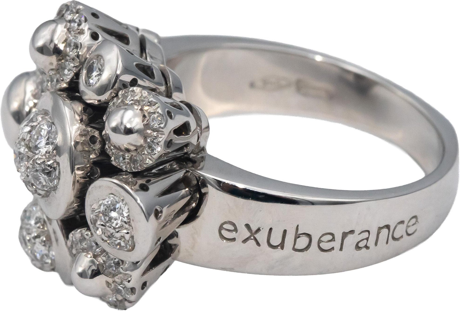 VECCHIO GIOIELLI 18k White Gold Round Diamond En-Tremblant Ring 1.0CT Size 7.5