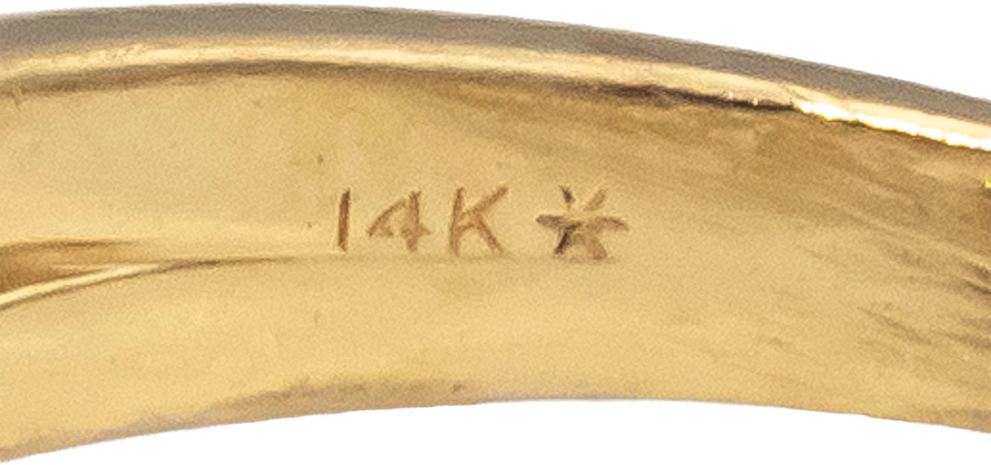 14k Yellow Gold Round Diamond Two Row Band Ring 1.50CT Size 8.25