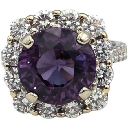 GIA 18k White Gold Lab-Grown Sapphire & Diamond Ring 11.0CT Size 6.75
