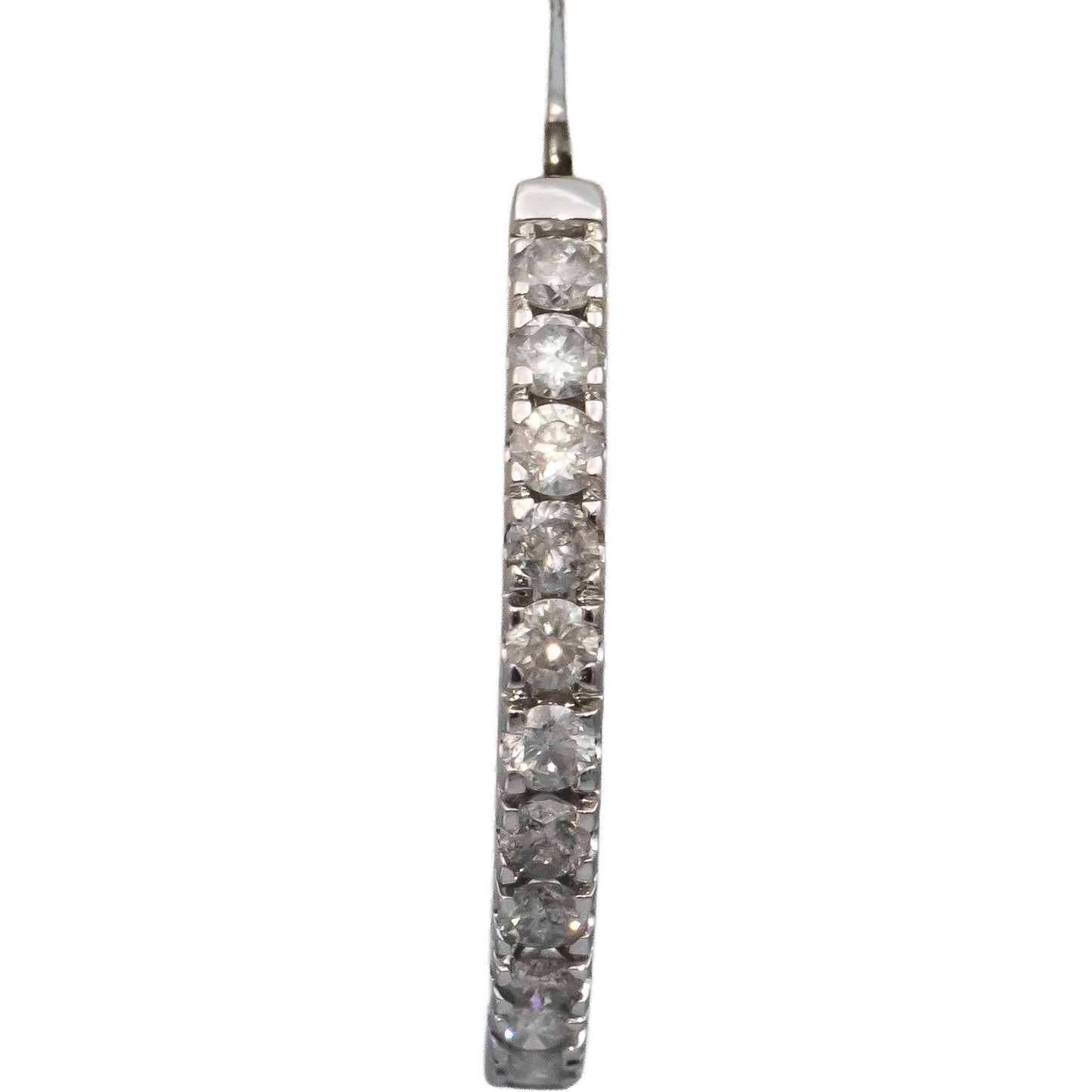 10k White Gold Round Diamond Inside Out Hoop Earrings 1.50CT