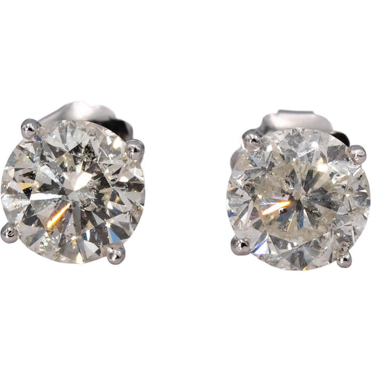 14k White Gold Round Diamond Stud Earrings 9.93CT