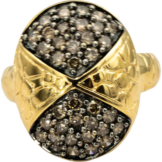 14k Yellow Gold Round Diamond Cluster Cocktail Ring 1.0CT Size 7