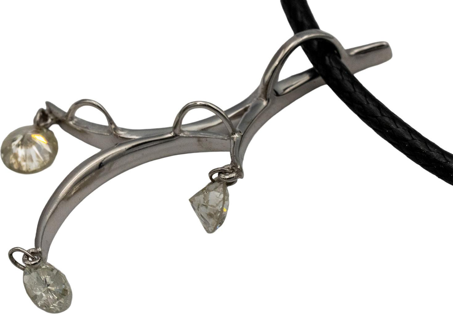 14k White Gold Round Diamond Dangle Pendant Necklace 0.73CT