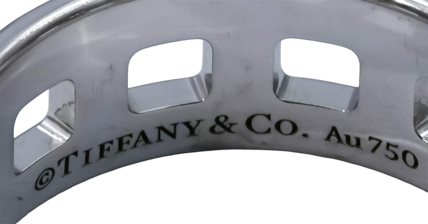TIFFANY & CO. 18k White Gold Tiffany T True Narrow Band Ring Size 9
