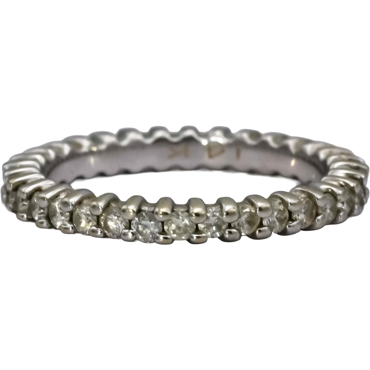 14k White Gold Round Diamond Eternity Band Ring 0.66CT Size 5.5