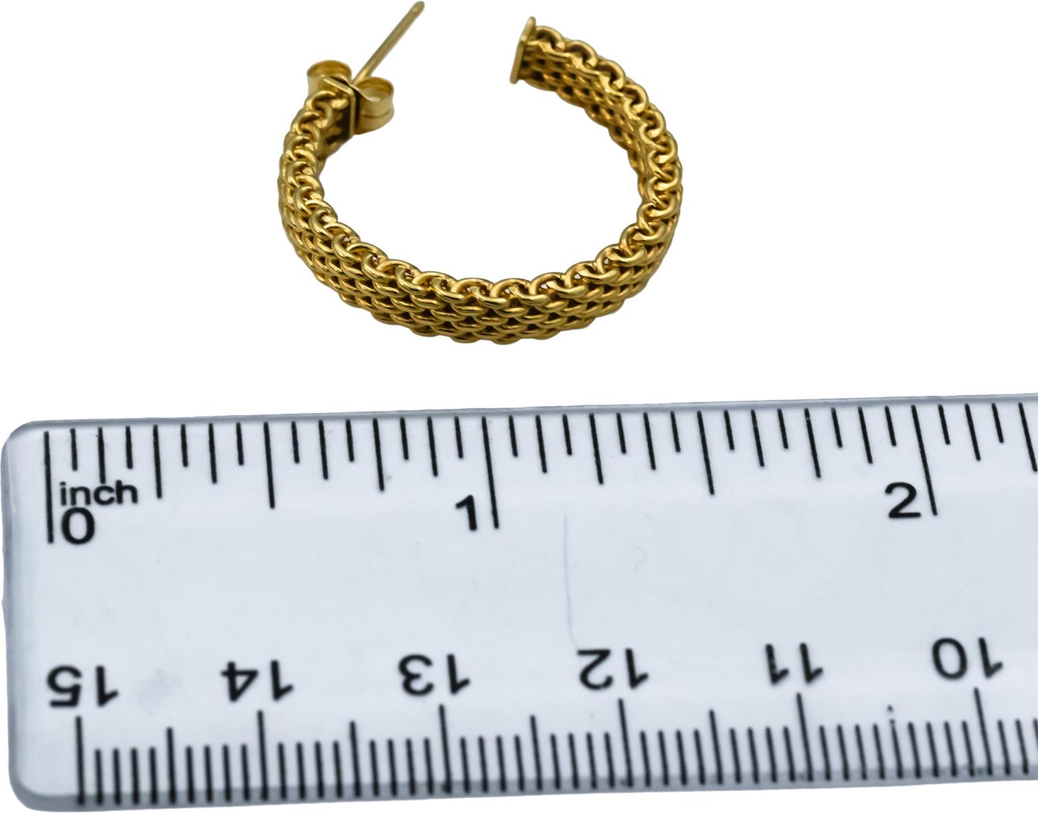 TIFFANY & CO. 18k Yellow Gold Somerset Mesh Hoop Earrings