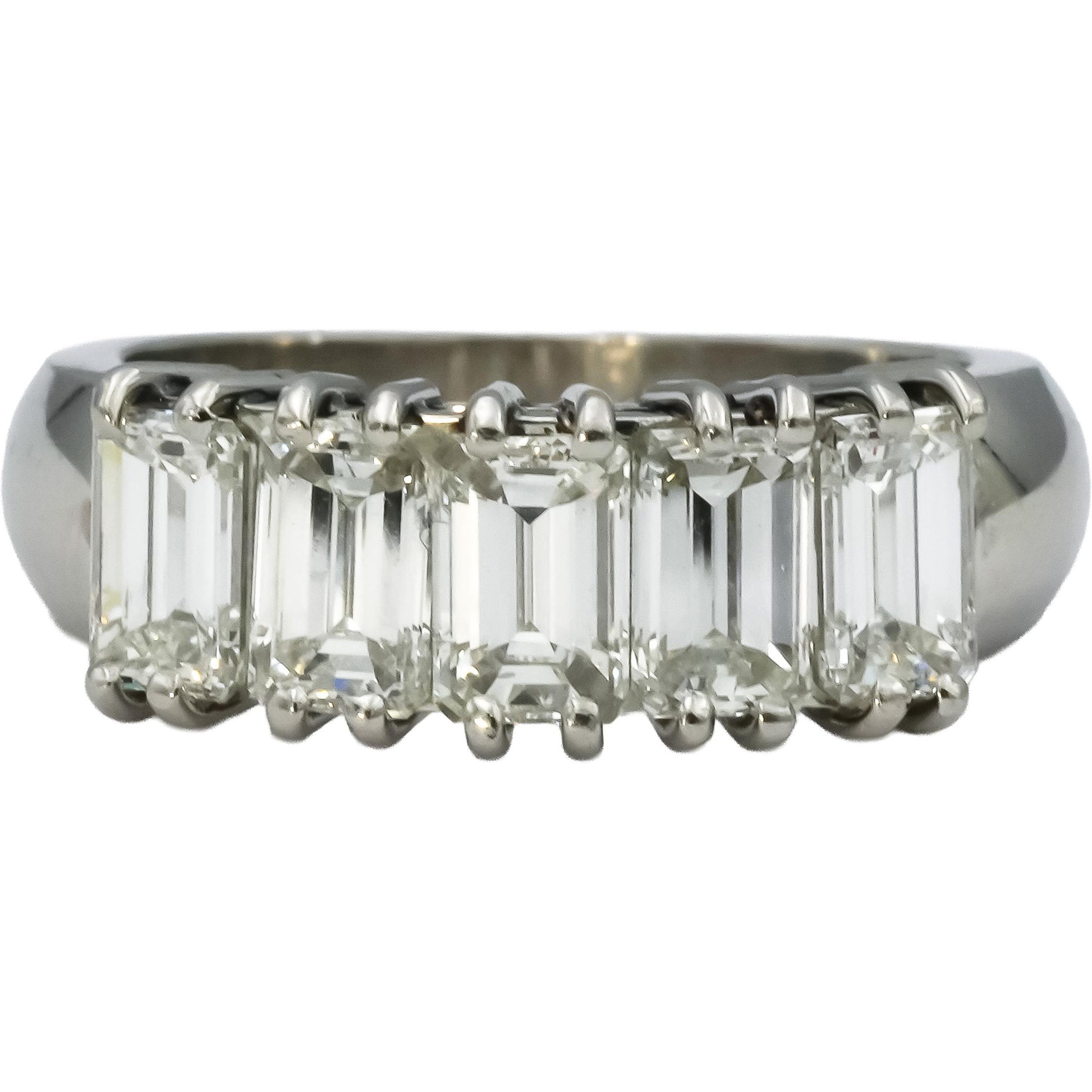 Platinum VS Emerald Cut Diamond Band Ring 2.50CT Size 6.5