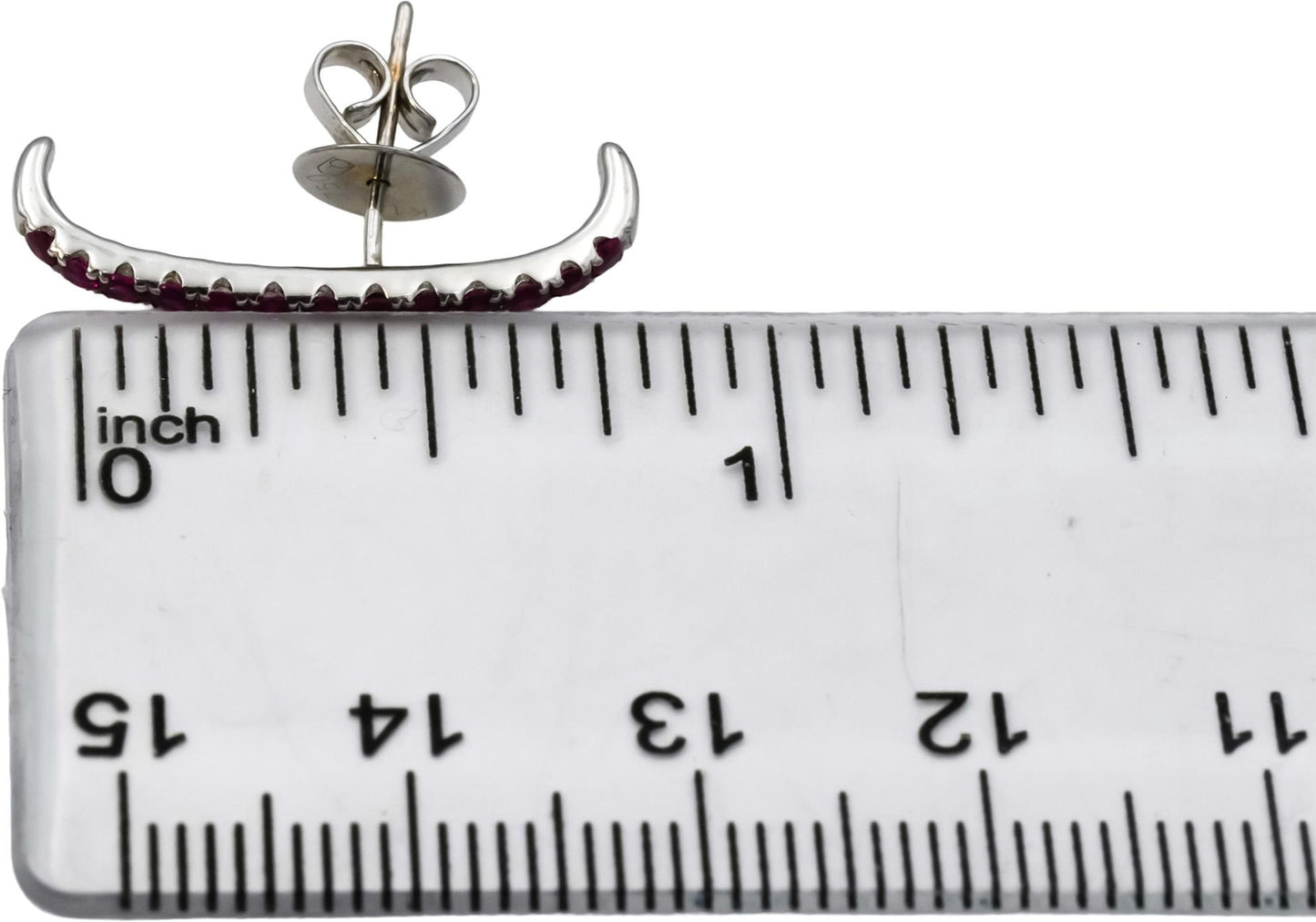 18k White Gold Round Ruby Stud Earrings 0.60CT