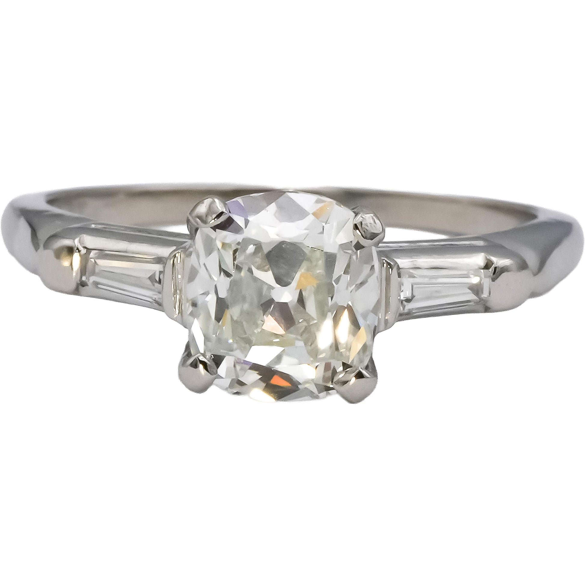 GIA Platinum Old Mine VS2/H Diamond Engagement Ring 1.97CT w/ 1.82CT Center