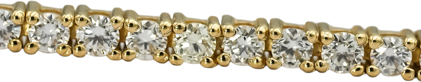 14k Yellow Gold VS Round Diamond Tennis Bracelet 2.08CT