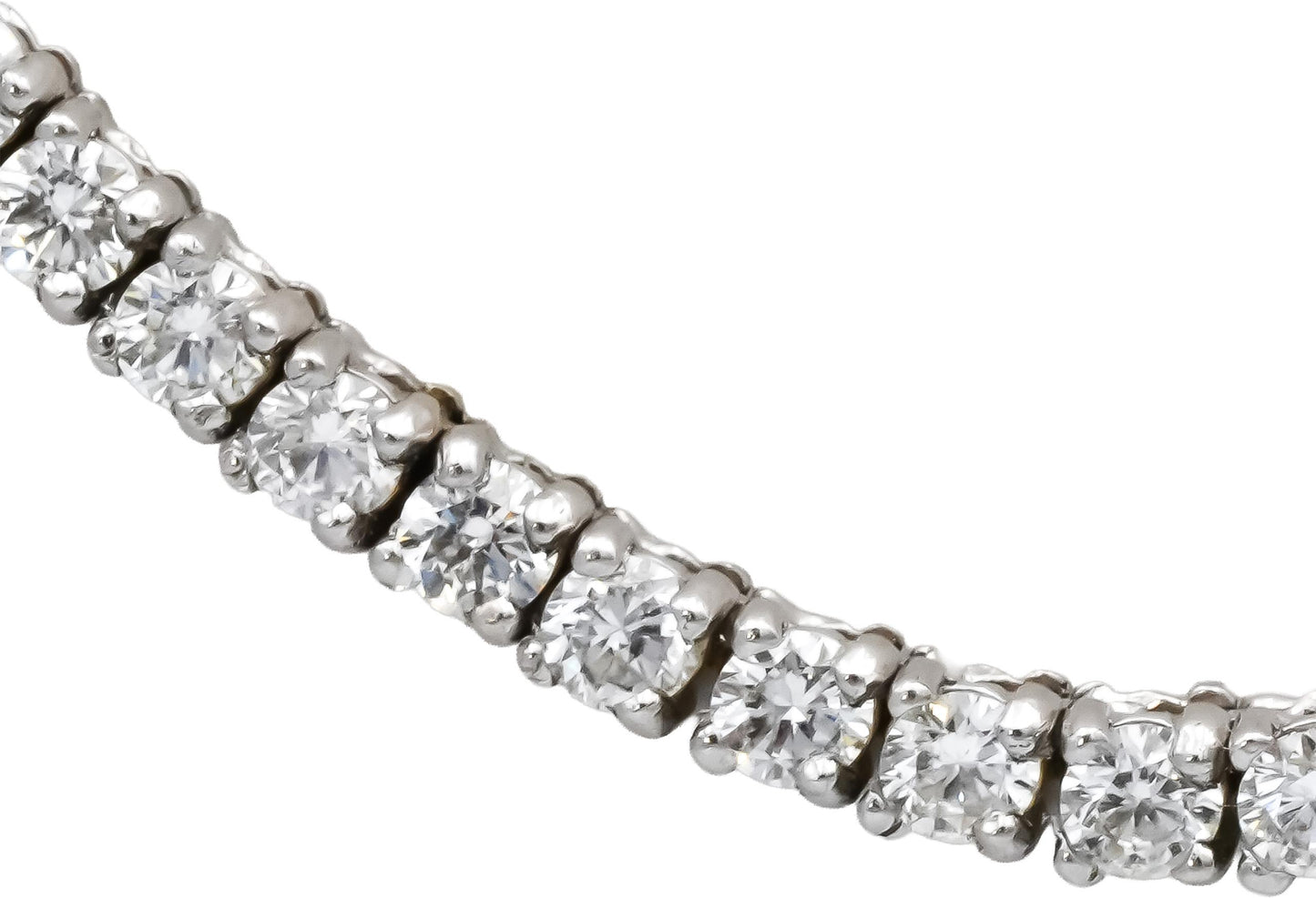 18k White Gold VS Round Diamond Tennis Necklace 14.94CT