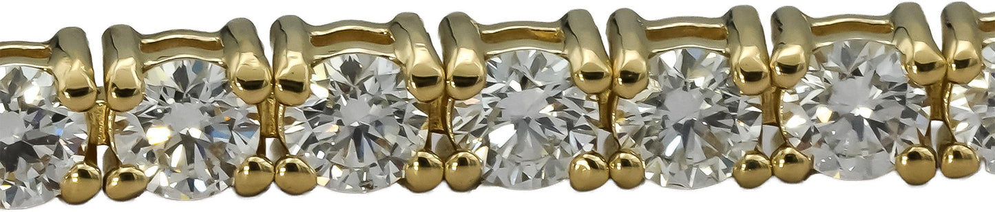 14k Yellow Gold VS Round Diamond Tennis Bracelet 4.70CT