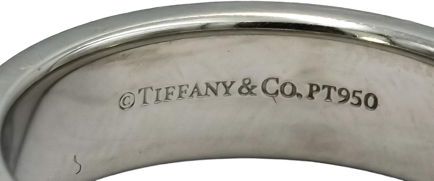 TIFFANY & CO. Platinum Together Double Milgrain Wedding Band Ring Size 9