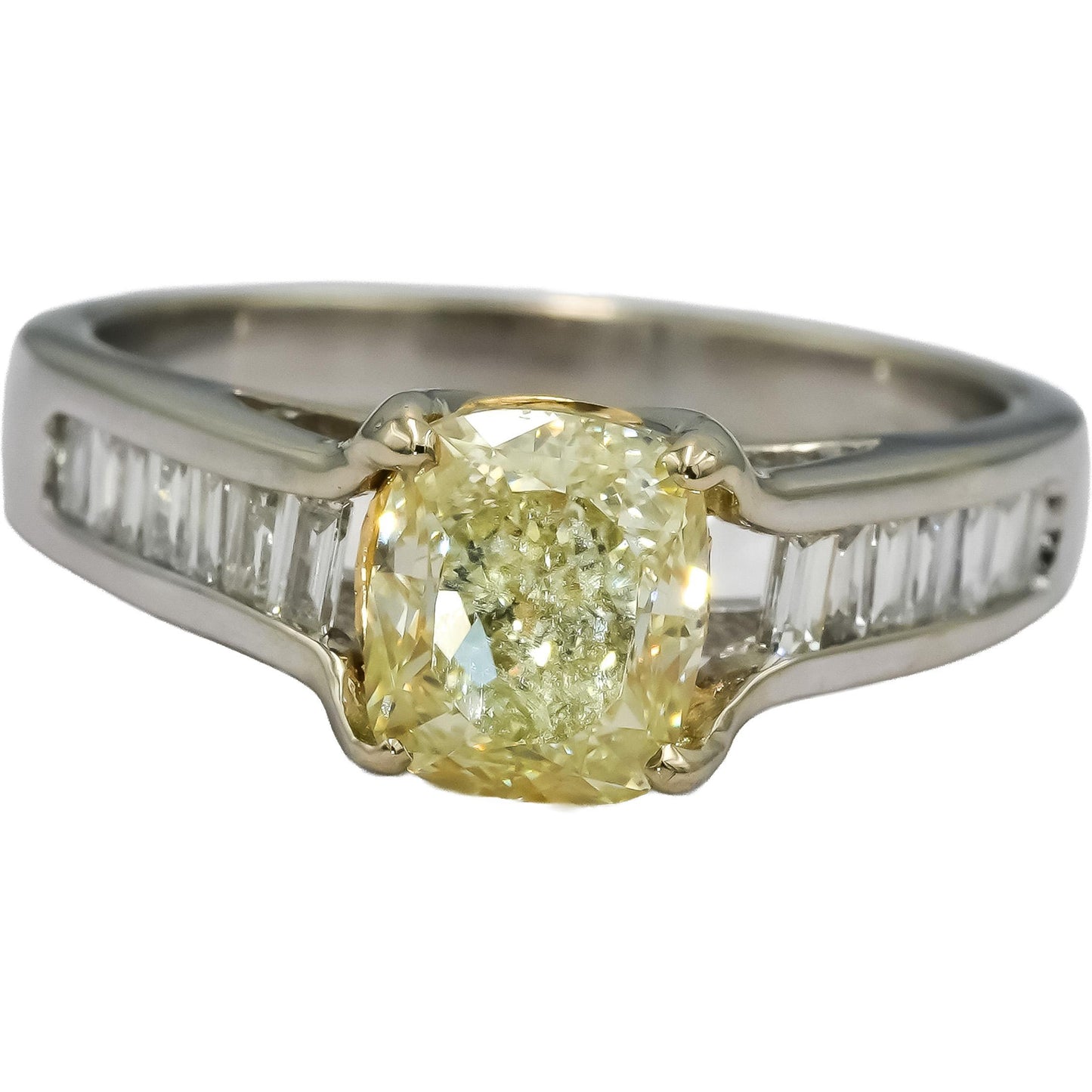 GIA Certified 18k White Gold Diamond Engagement Ring 2.71CT Size 7