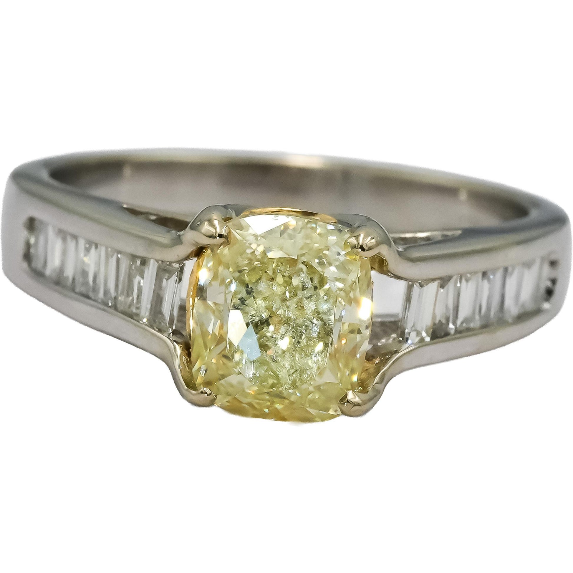 GIA Certified 18k White Gold Diamond Engagement Ring 2.71CT Size 7