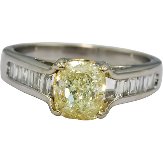 GIA Certified 18k White Gold Diamond Engagement Ring 2.71CT Size 7