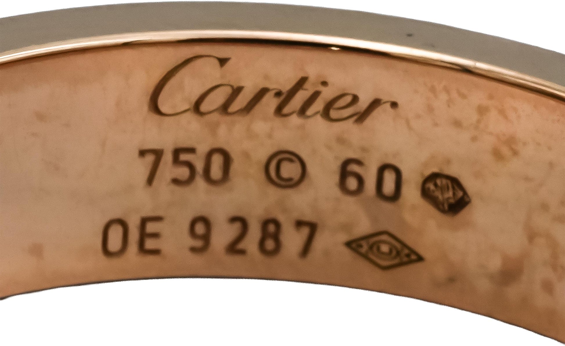 CARTIER 18k Rose Gold VS Diamond Love Screw Motif Ring 0.23CT Size 60