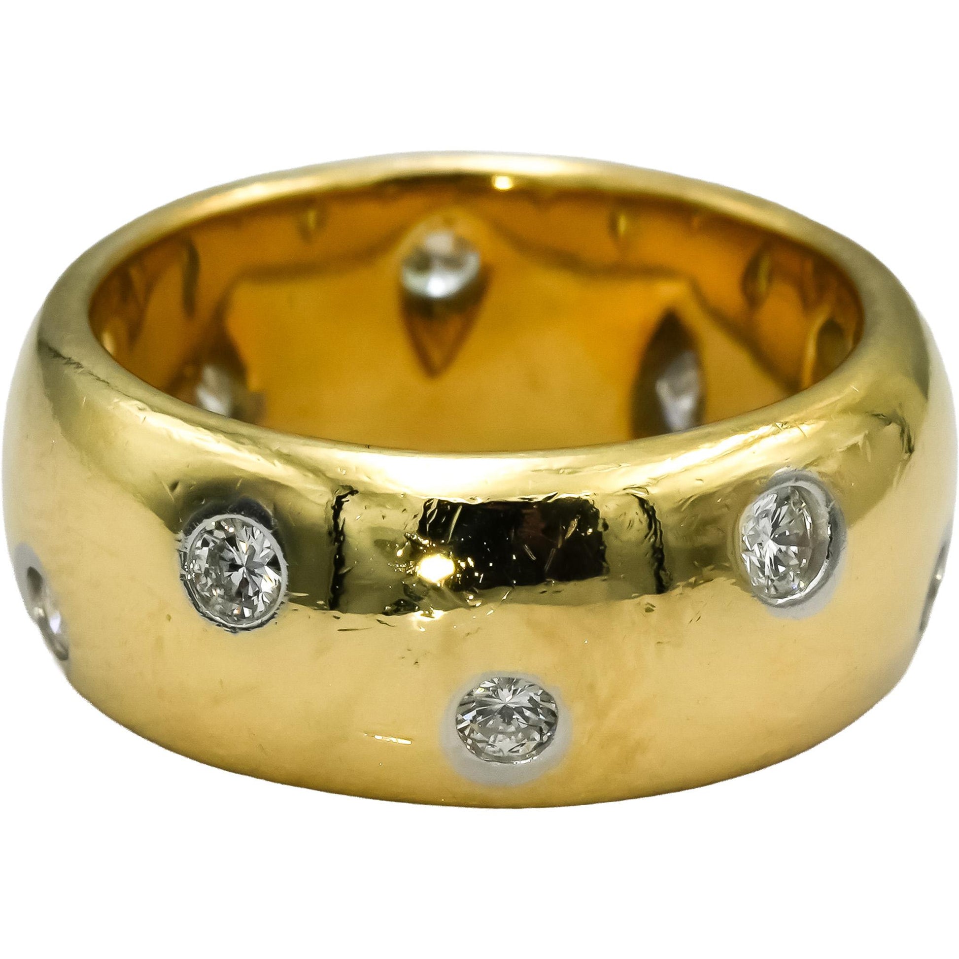 TIFFANY & CO. Vintage 18k Gold Platinum Etoile Diamond Band Ring .50CT Size 5.5