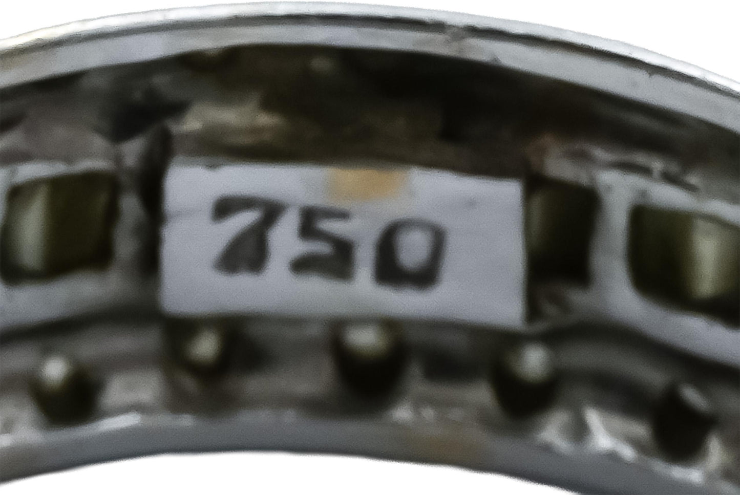 18k White Gold Round and Baguette Cut Diamond Eternity Band Ring 1.50CT Size 7