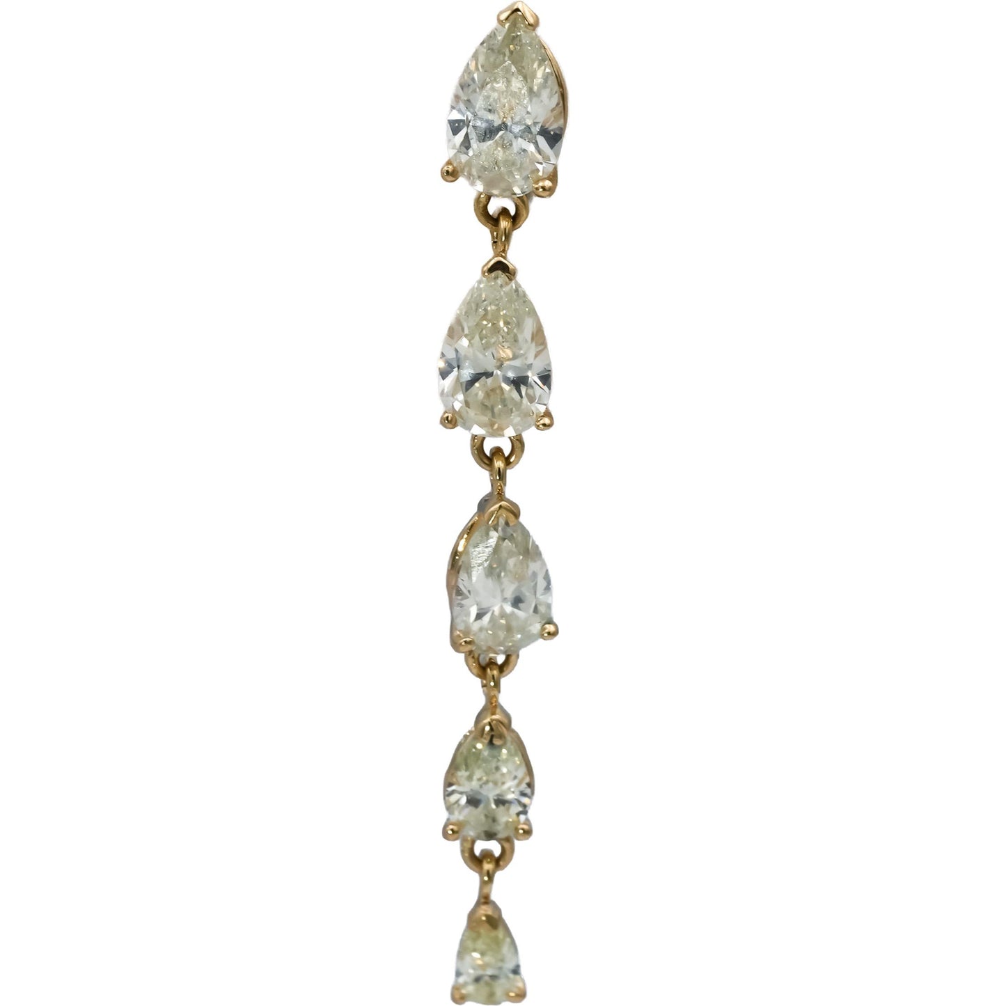 14k Yellow Gold VS Pear Cut Diamond Drop Dangle Earrings 4.78CT