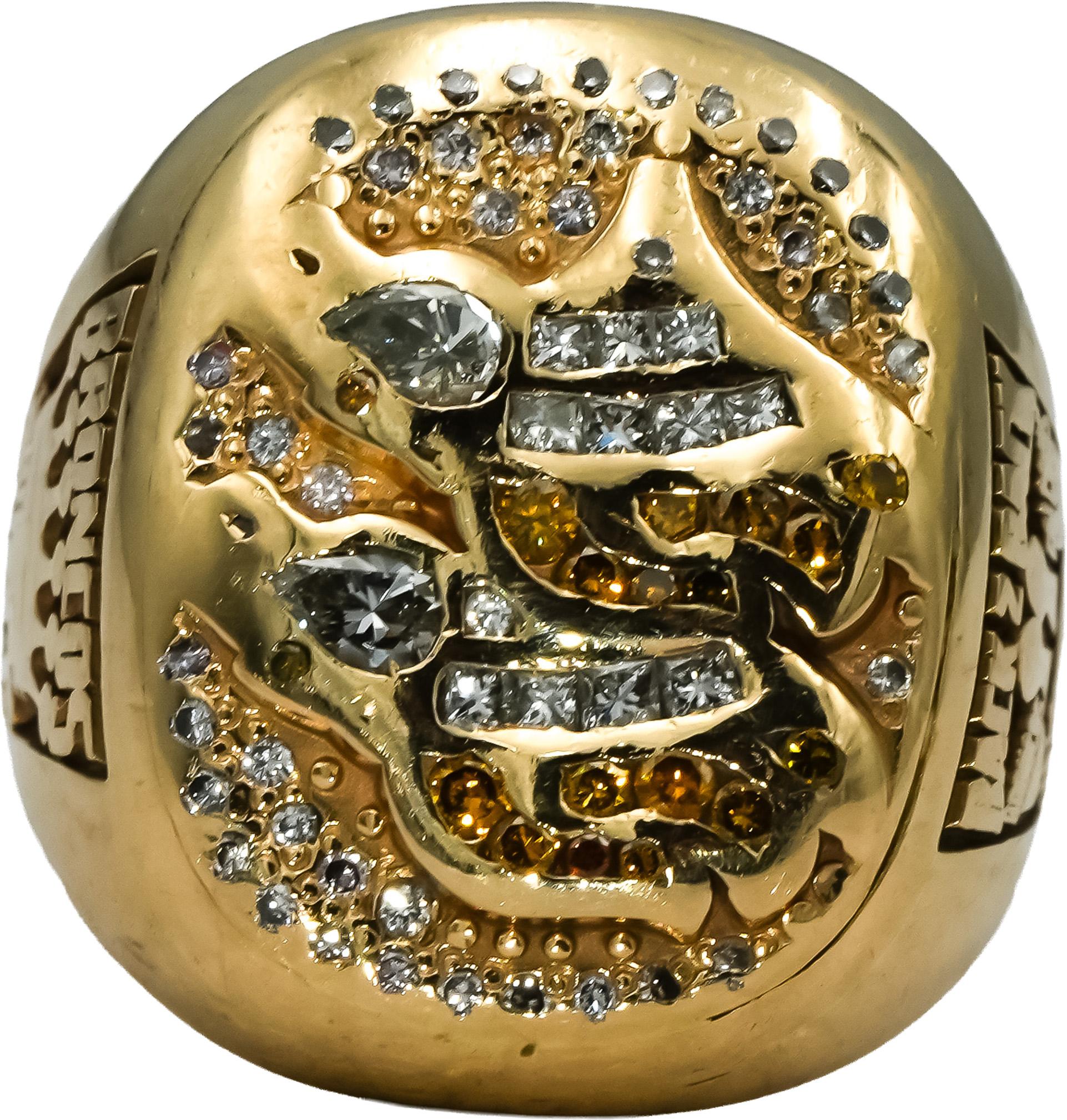 14k Gold Diamond Denver Broncos Back 2 Back Champions Ring 1.0CT Size 7.75