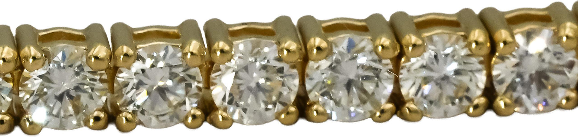 14k Yellow Gold VS Round Diamond Tennis Bracelet 5.37CT