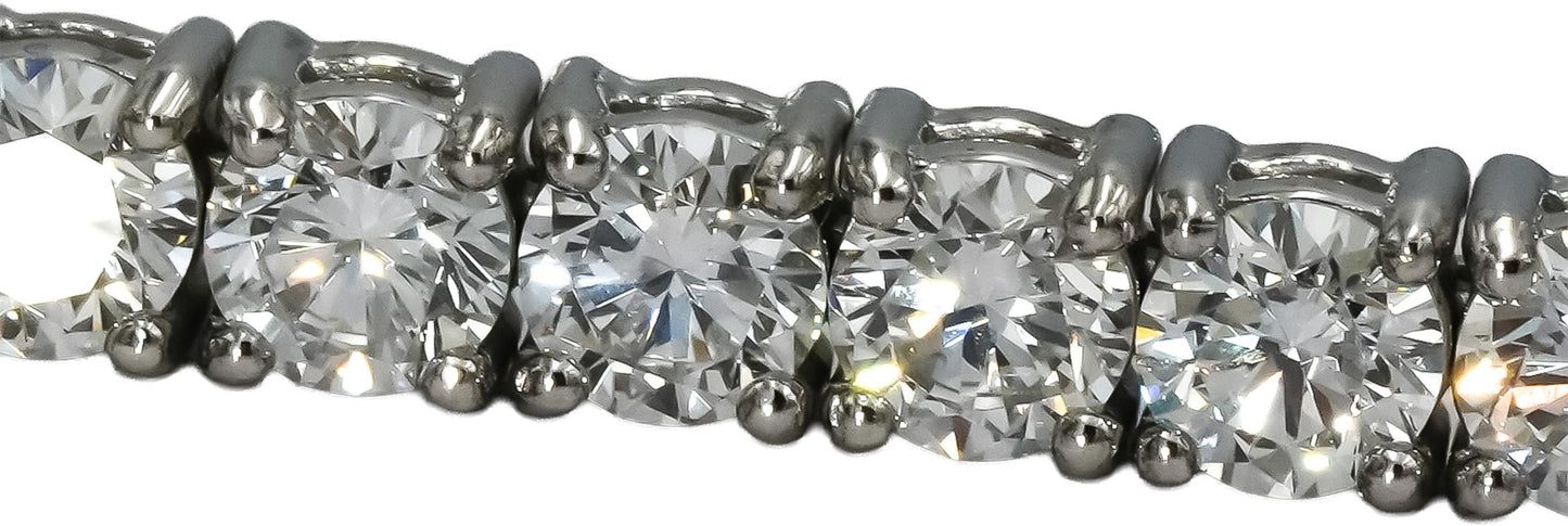 14k White Gold VS Round Lab-Grown Diamond Tennis Bracelet 6.12CT