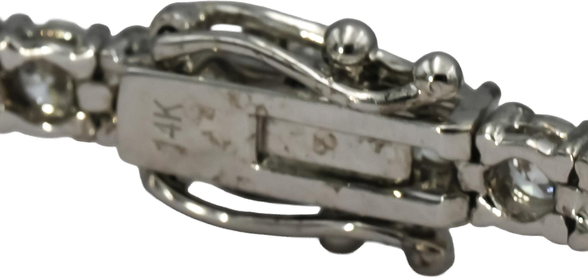 14k White Gold VS Round Lab-Grown Diamond Tennis Bracelet 7.30CT