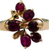 18k Yellow Gold Ruby Cocktail Ring 1.20 Size 8.75