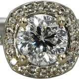 14k White Gold VS Round Diamond Engagement Ring 1.05CT Size 6.75