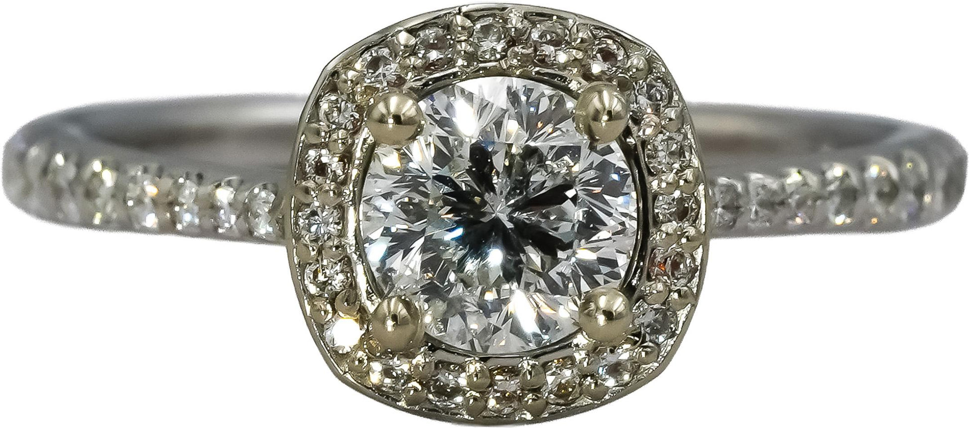 14k White Gold VS Round Diamond Engagement Ring 1.05CT Size 6.75